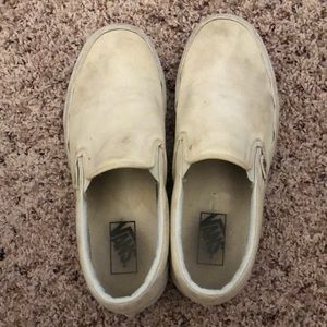 white slip on vans